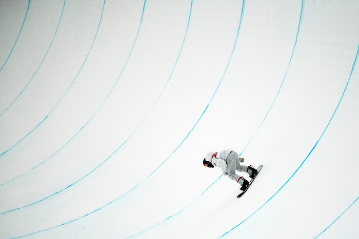 (Chris Detrick  |  The Salt Lake Tribune)  Shaun White competes during the men's halfpipe finals at Phoenix Snow Park during the Pyeongchang 2018 Winter Olympics Wednesday, Feb. 14, 2018.  White won the event with a 97.75, his third Olympic gold medal in the halfpipe (2006, 2010, 2018).