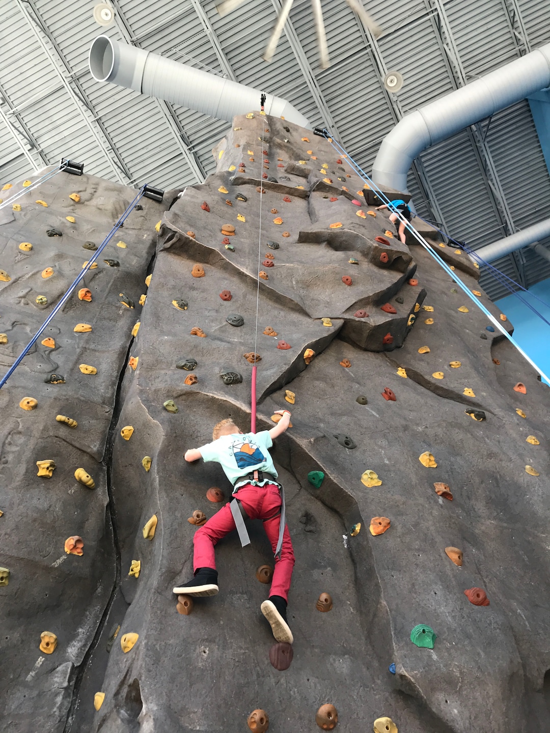 (Heather May | Special to The Tribune) Luke, 8, climbs at iRock Utah in Ogden.