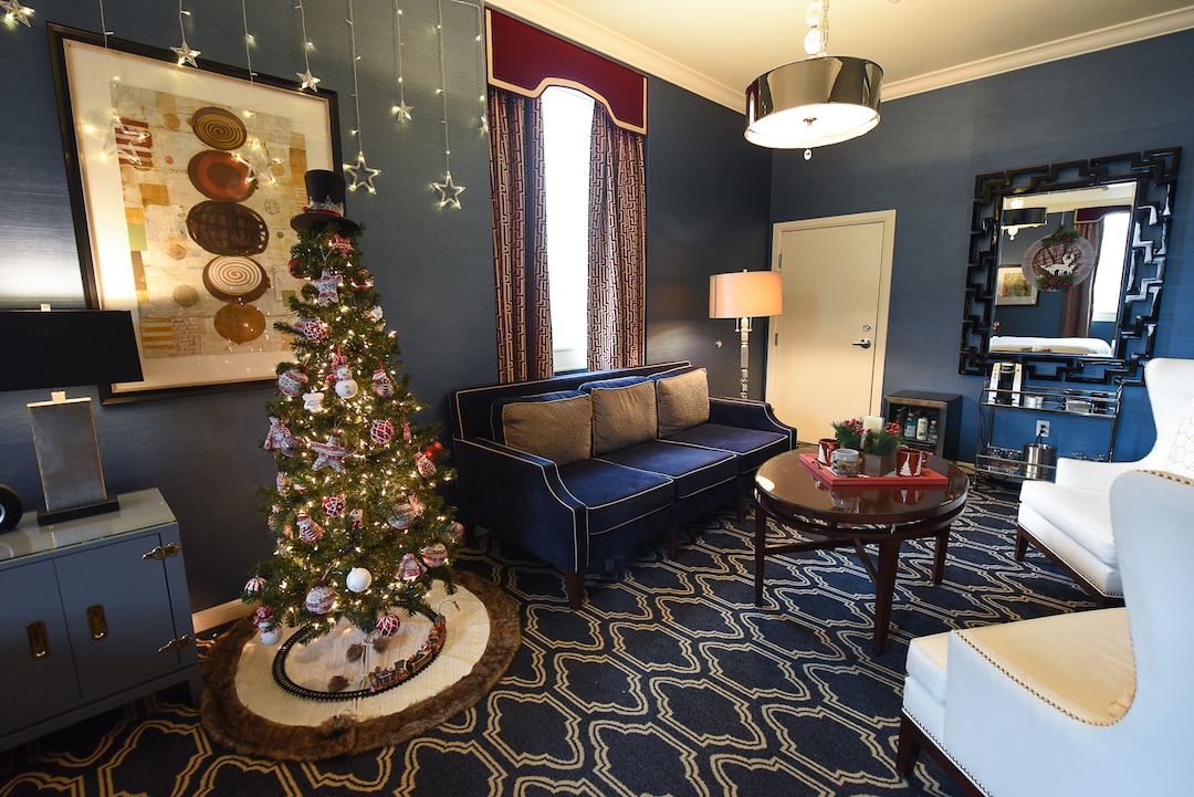 (Francisco Kjolseth  |  The Salt Lake Tribune)  The Hotel Monaco has a Christmas-themed suite on the 15th floor, decorated with lights, Christmas stockings and a tree. It's being offered in conjunction with the arrival of The Miracle Bar.