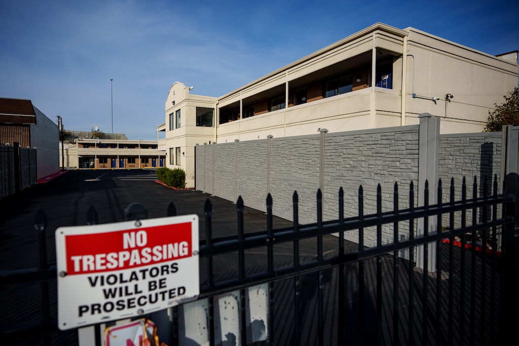 (Trent Nelson|The Salt Lake Tribune) The former Motel 6 at 315 W. 3300 South in South Salt Lake on Wednesday, Nov. 13, 2024. It is poised to become a family shelter.