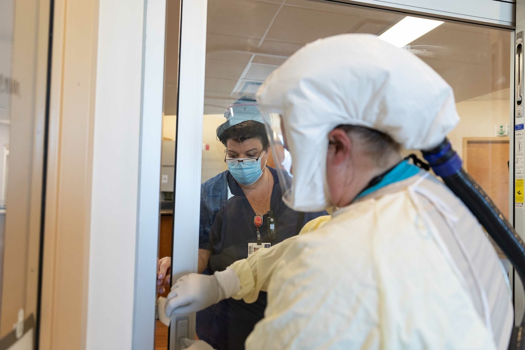 (photo courtesy Intermountain Healthcare) Hospital staff at Intermountain Medical Center in Murray care for patients with COVID-19 on June 9, 2020.
