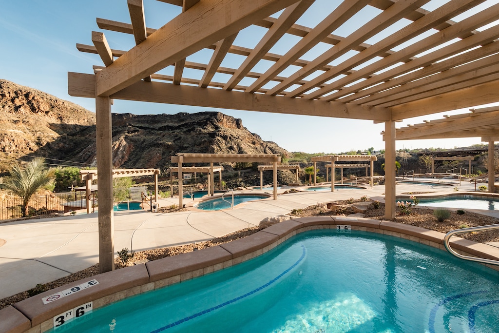(Zion Canyon Hot Springs Resort) The collection of hot tubs and pools at Zion Canyon Hot Springs Resort in La Verkin.