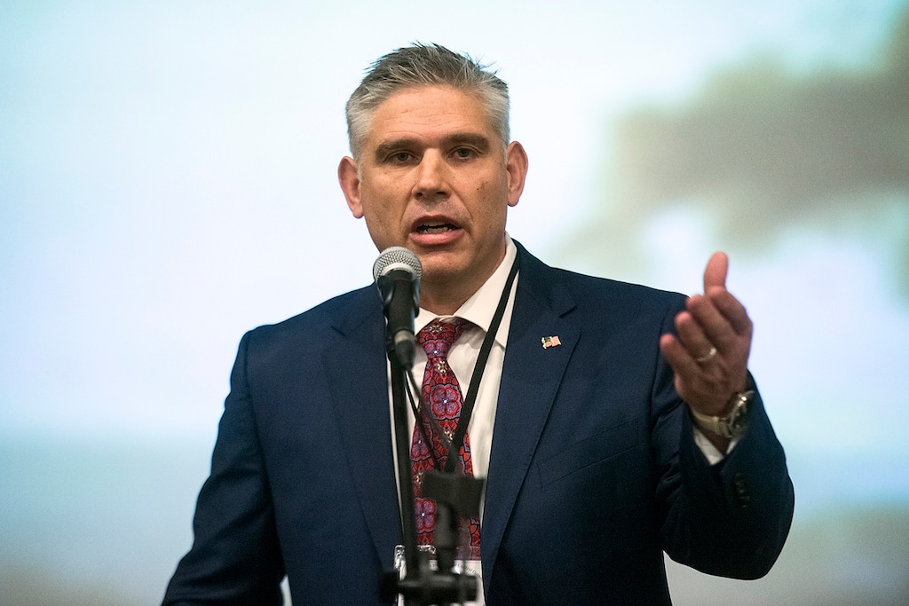 (Chris Detrick  |  Tribune file photo)   Utah Republican Party Chairman Rob Anderson speaks during the State Central Committee meeting at the Park City Library, Nov. 4, 2017.