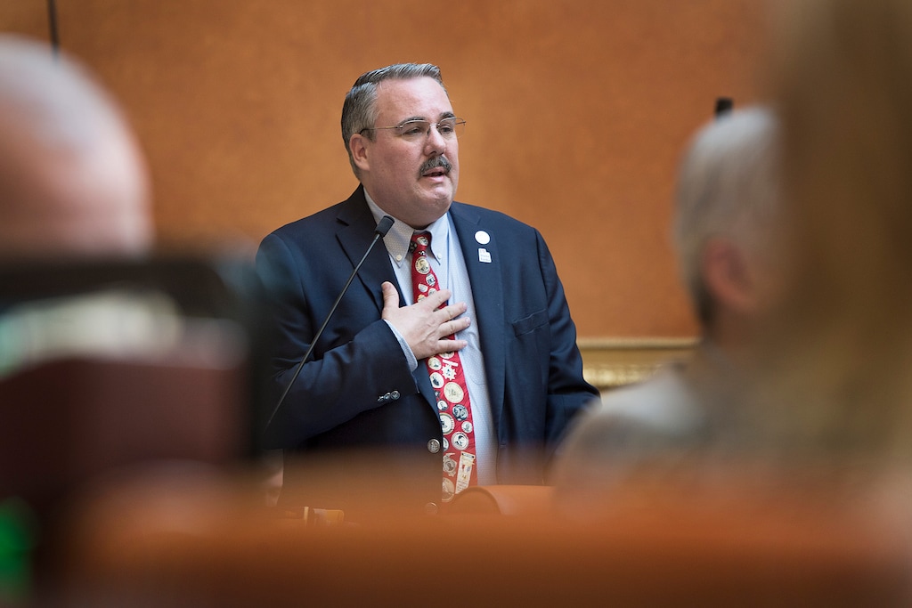 (Scott Sommerdorf | Tribune file photo) Rep. Lee B. Perry, R-Perry, speaks to his bill seeking to name a state park after recently deceased Fred Hayes in the Utah House of Representatives, March 7, 2018.