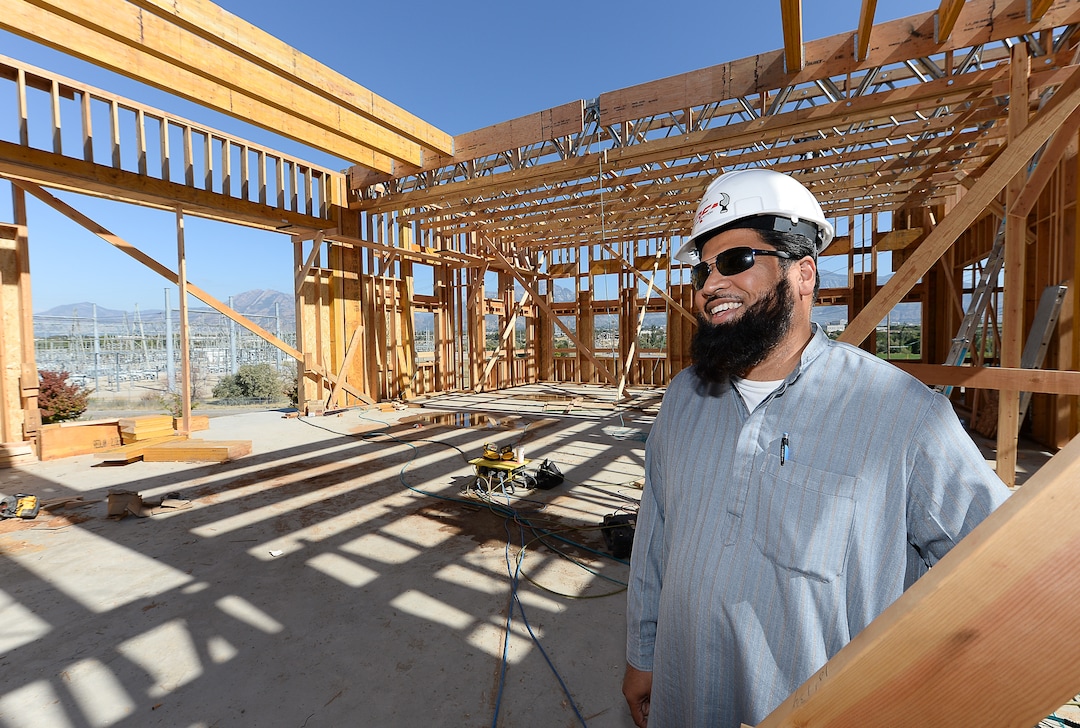 (Francisco Kjolseth  |  The Salt Lake Tribune)  Imam Shuaib Din tours the site of the half-finished mosque going up in West Jordan at 984 W 9000 South on Tuesday, Oct. 1, 2019, as he hopes more donations are made to be able to continue construction.
