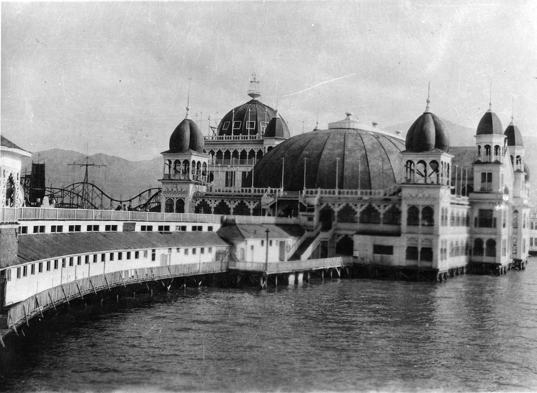 (Utah State Historical Society) Saltair I from the northwest, photographed in the 1920s.