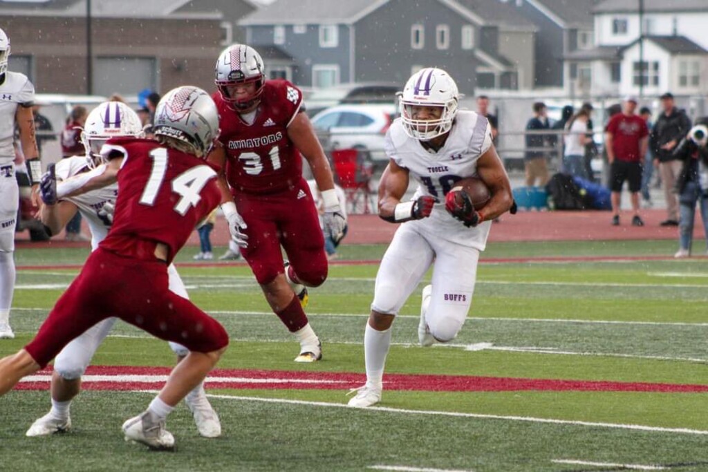 (Courtesy Mateaki Helu) Tooele's Mateaki Helu has been a force on both sides of the ball for the Buffaloes this season. The junior running back and linebacker has already given a verbal commitment to play at the University of Utah.