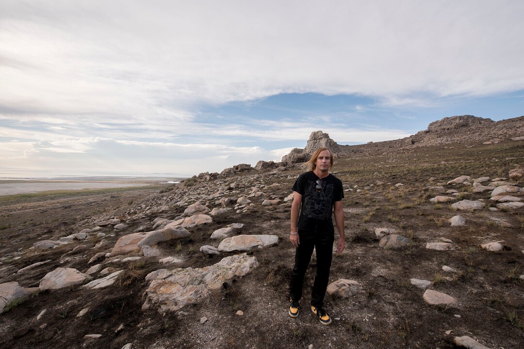 (photo courtesy Chris Federer)  Gabriel Blackhelm at the 2,000-acre site of the Promontory Point Resources' landfill.