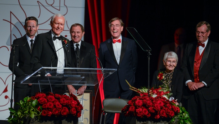Leah Hogsten | The Salt Lake Tribune Utah Senator Orrin G. Hatch draws a laugh from the crowd after he was awarded the 39th Giant in Our City by The Salt Lake Chamber, in honor of his exceptional and distinguished service and extraordinary professional achievement, Saturday, June 9, 2018 at Grand America Hotel.