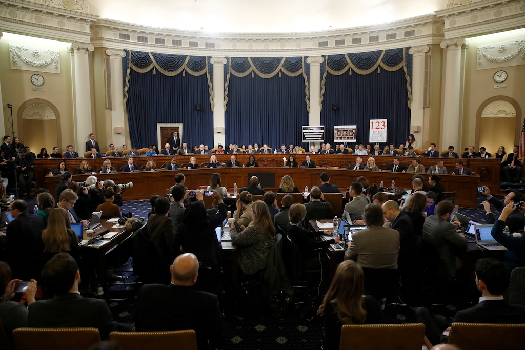 (Patrick Semansky | AP) Members of the House Judiciary Committee mark up the articles of impeachment against President Donald Trump, Friday, Dec. 13, 2019, on Capitol Hill in Washington. Trump impeachment goes to full House after Judiciary panel approves charges of abuse of power, obstruction of Congress.