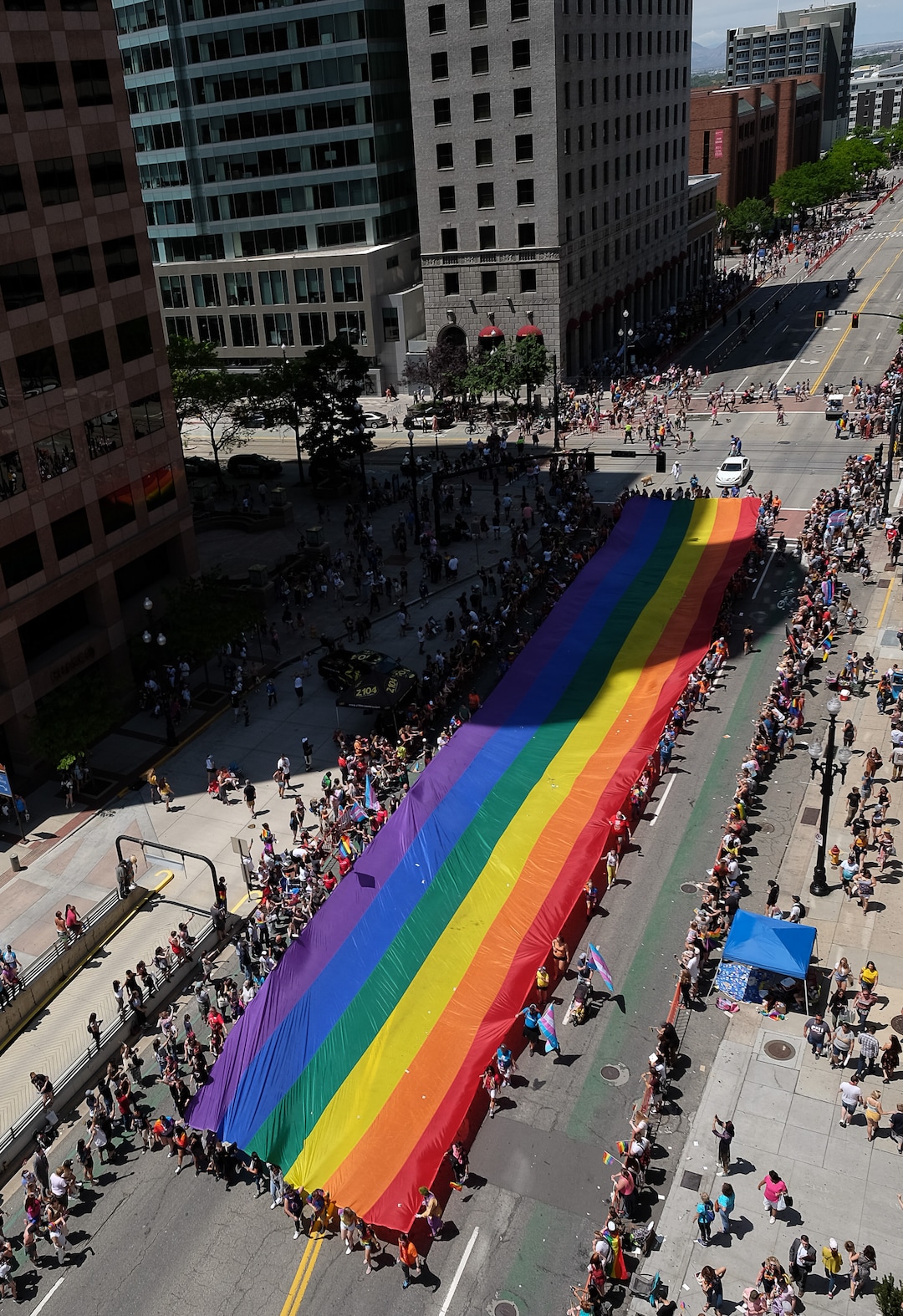 (Francisco Kjolseth  |  The Salt Lake Tribune)  Thousands participate in the Utah Pride Parade in Salt Lake City on Sunday June 2, 2019.