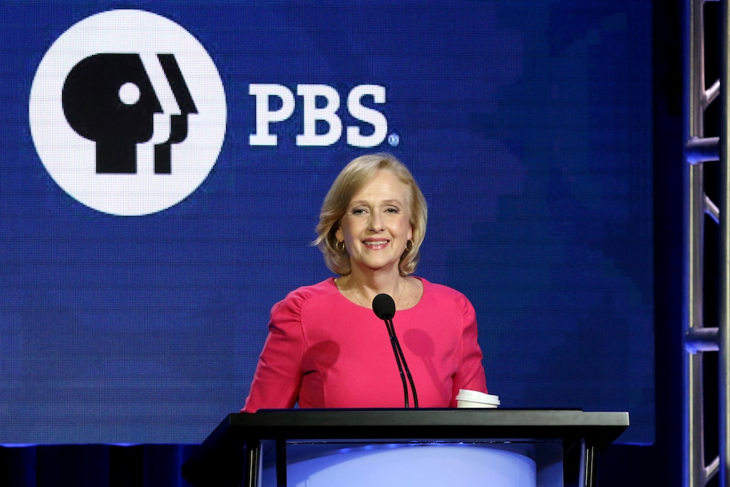 (Photo by Willy Sanjuan| Invision | Associated Press) President and CEO of PBS Paula Kerger speaks during the PBS Executive Session at the Television Critics Association Winter Press Tour at The Langham Huntington on Saturday, Feb. 2, 2019, in Pasadena, Calif.