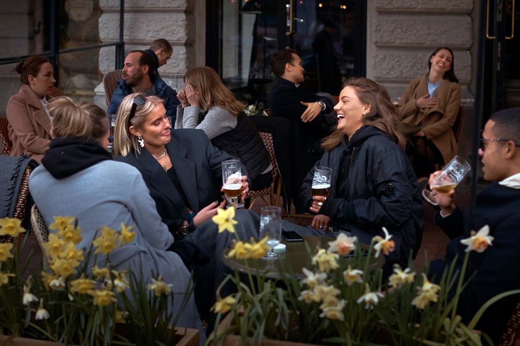 (Andres Kudacki | AP file photo)

In this April 8 photo, people chat and drink outside a bar in Stockholm, Sweden. Sweden is pursuing relatively liberal policies to fight the coronavirus pandemic, even though there has been a sharp spike in deaths. The prime minister has proposed a new emergency law that would allow the authorities to shut down public venues and transportation quickly if needed. But for now, it's still common to see people swarming on the Stockholm waterfront, sipping cocktails, while children still have group soccer practice.