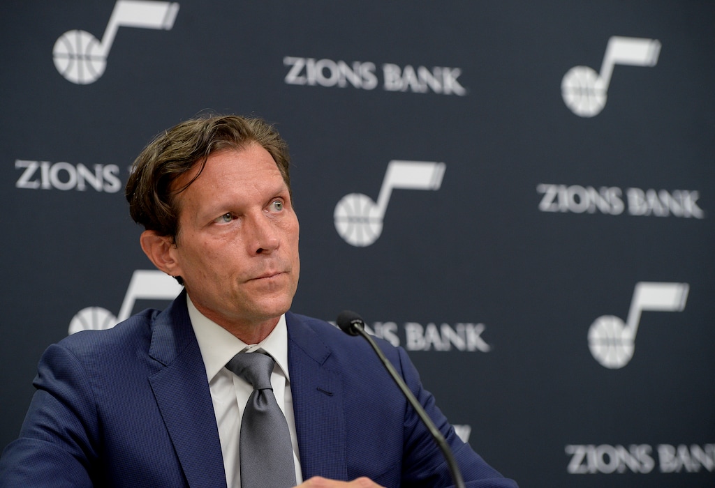 (Chris Samuels | The Salt Lake Tribune) Head coach Quin Snyder speaks to media at Utah Jazz media day at Vivint Arena, Monday, Sept. 27, 2021 in Salt Lake City.