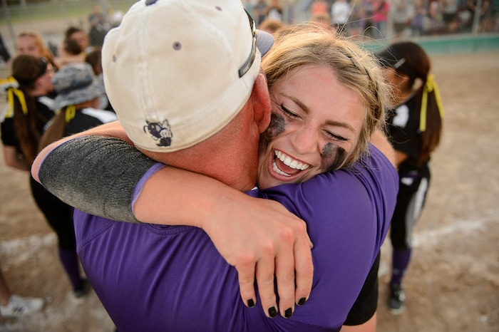 (Trent Nelson | The Salt Lake Tribune)  Box Elder beats Bountiful High School in the 5A Softball State Championship game, Thursday May 24, 2018. Box Elder's Mallory Merrill (23).