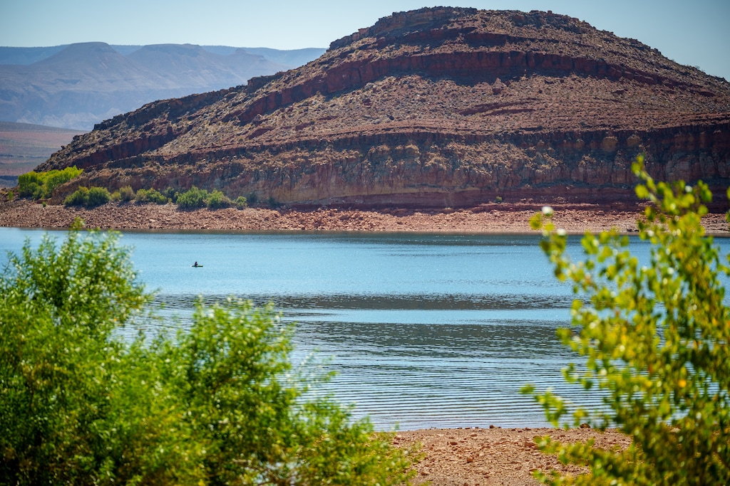 (Trent Nelson  |  The Salt Lake Tribune) Quail Creek Reservoir in Hurricane on Tuesday September 16, 2025.