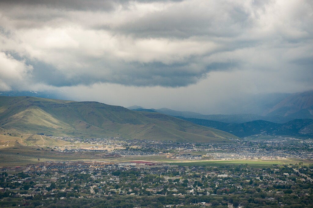 (Francisco Kjolseth  |  Tribune file photo)  Development continues to creep up against the Oquirrh foothills along the southwest bench in Salt Lake County near Herriman, May 17, 2019. Utah lawmakers met in a policy summit Tuesday to talk about Utah's future and the estimated addition of 2 million more people by 2050.