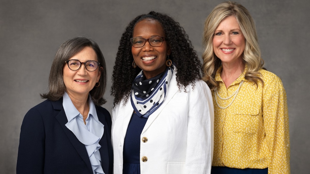 (The Church of Jesus Christ of Latter-day Saints) The incoming presidency of the global Primary organization includes, from left to right. Nina M. Garfield as first counselor, Rosemary K. Chibota as president and Theresa A. Collins as second counselor.