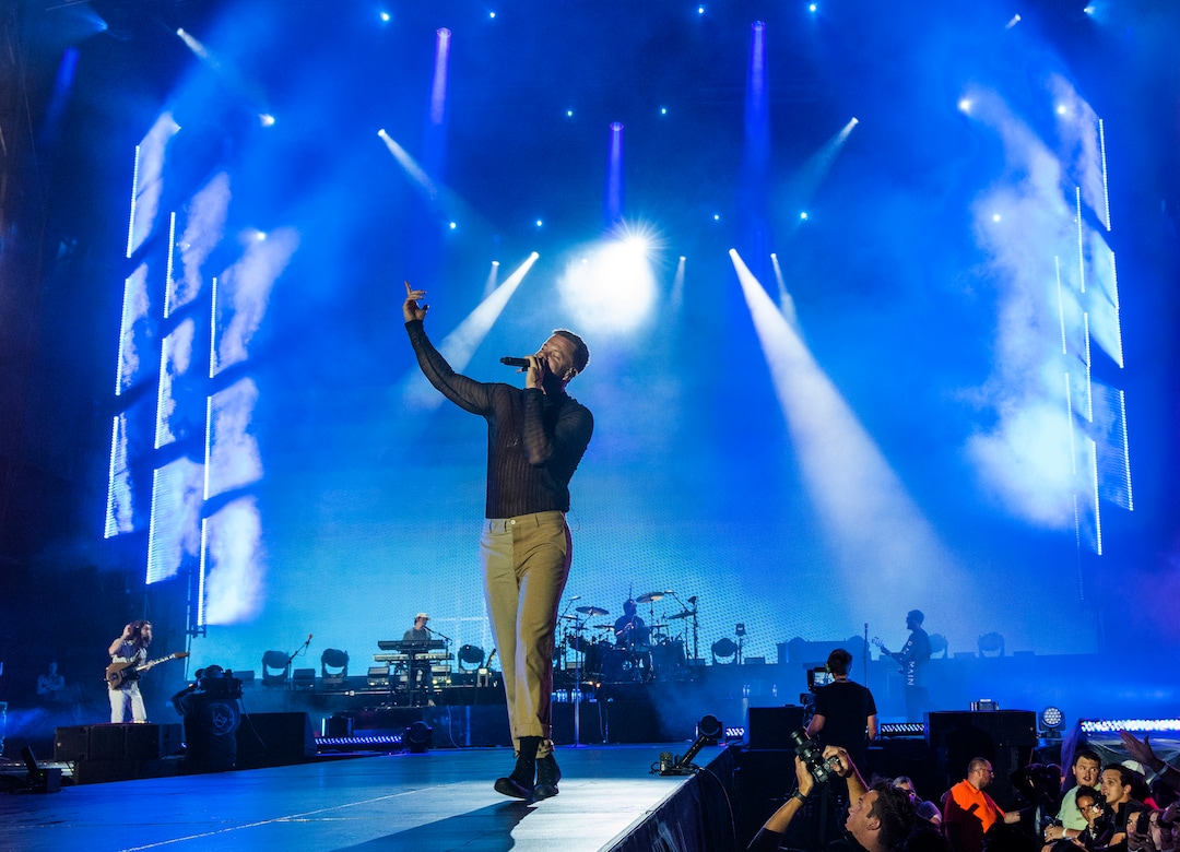 (Rick Egan | The Salt Lake Tribune) Dan Reynolds sings for Imagine Dragons, at Rice-Eccles Stadium, on Friday, Aug. 5, 2022.
