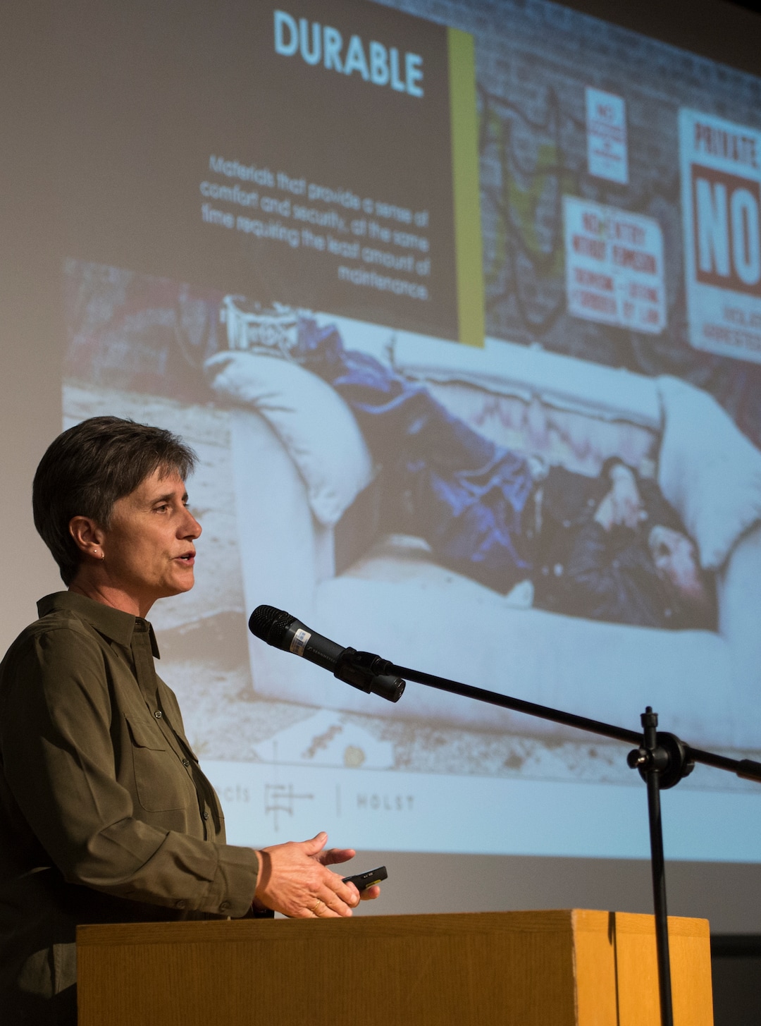 (Leah Hogsten  |  The Salt Lake Tribune)  Jill Jones, principal architect with AJC Architects, talks about the design of the two new Homeless Resource Centers to be located at 131 E 700 S and 275 W High Ave. in Salt Lake City.  Salt Lake City community leaders and service providers hosted a public forum, Tuesday, September 26, 2017 to present preliminary designs and programming.