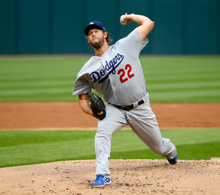 Los Angeles Dodgers starting pitcher Clayton Kershaw delivers during the first inning of the team's baseball game against the Chicago White Sox on Tuesday, July 18, 2017, in Chicago. (AP Photo/Charles Rex Arbogast)