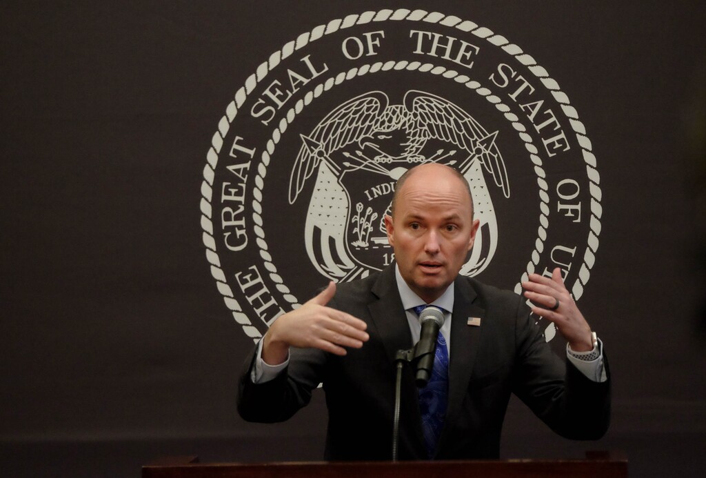 (Francisco Kjolseth | Tribune file photo) Gov. Spencer Cox speaks at a news conference in Salt Lake City on Thursday, Feb. 11, 2021.