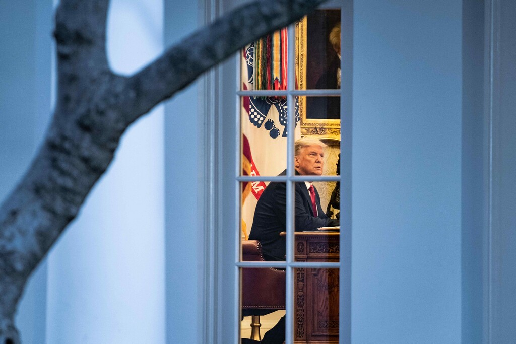 (Anna Moneymaker| The New York Times)

President Donald Trump in the Oval Office of the White House on Nov. 13.