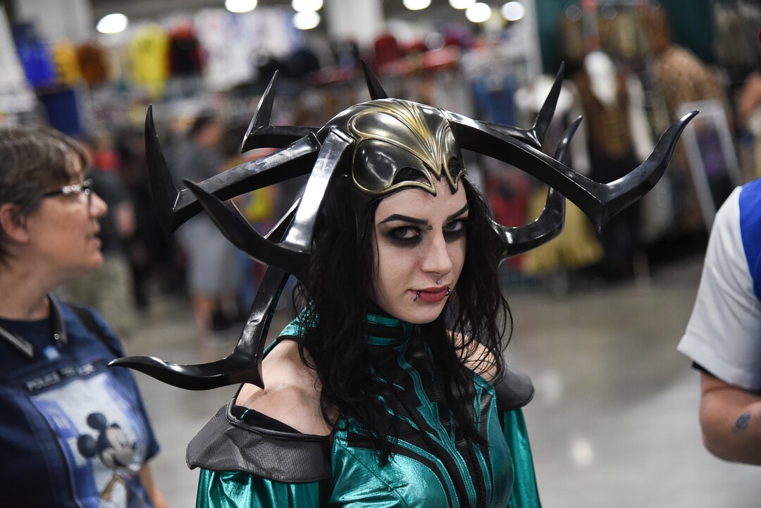 (Francisco Kjolseth  |  The Salt Lake Tribune)  Billie Glorfield as Hela from Thor attends the start of FanX Salt Lake Comic Convention at the Salt Palace in Salt Lake City Thursday, Sept. 6, 2018, during the three-day pop culture convention.
