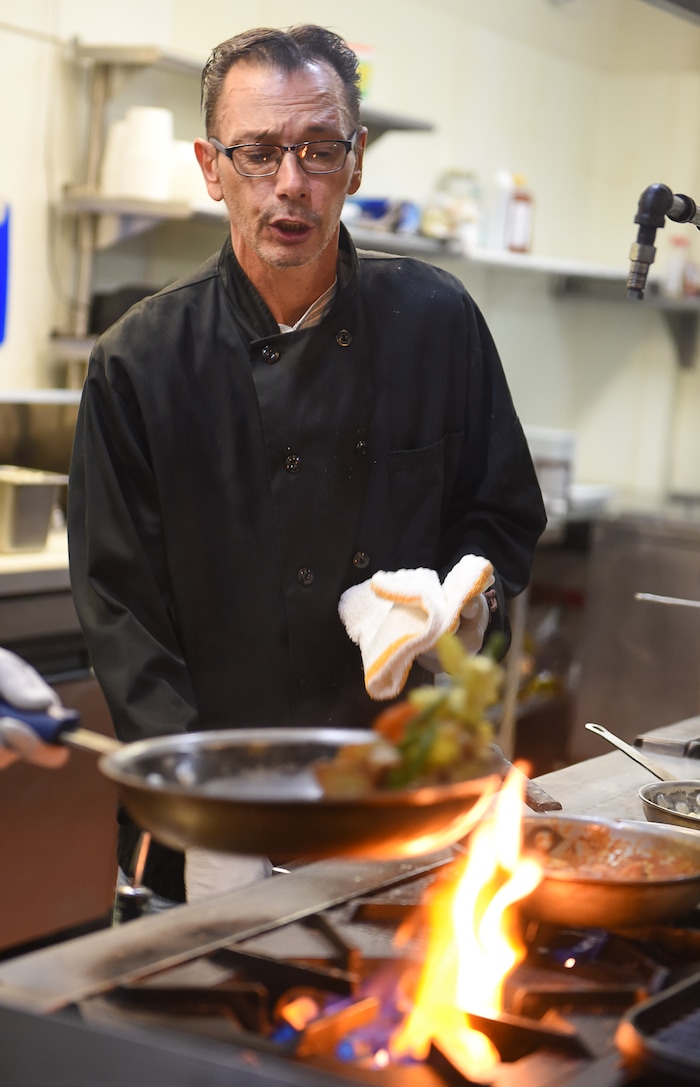 (Francisco Kjolseth | The Salt Lake Tribune) Italian restaurant Per Noi Trattoria chef and co-owner Francesco Montino prepares fresh dishes in the kitchen of their new location at 8657 S. Highland Drive in Sandy on Thursday, Aug. 17, 2018.