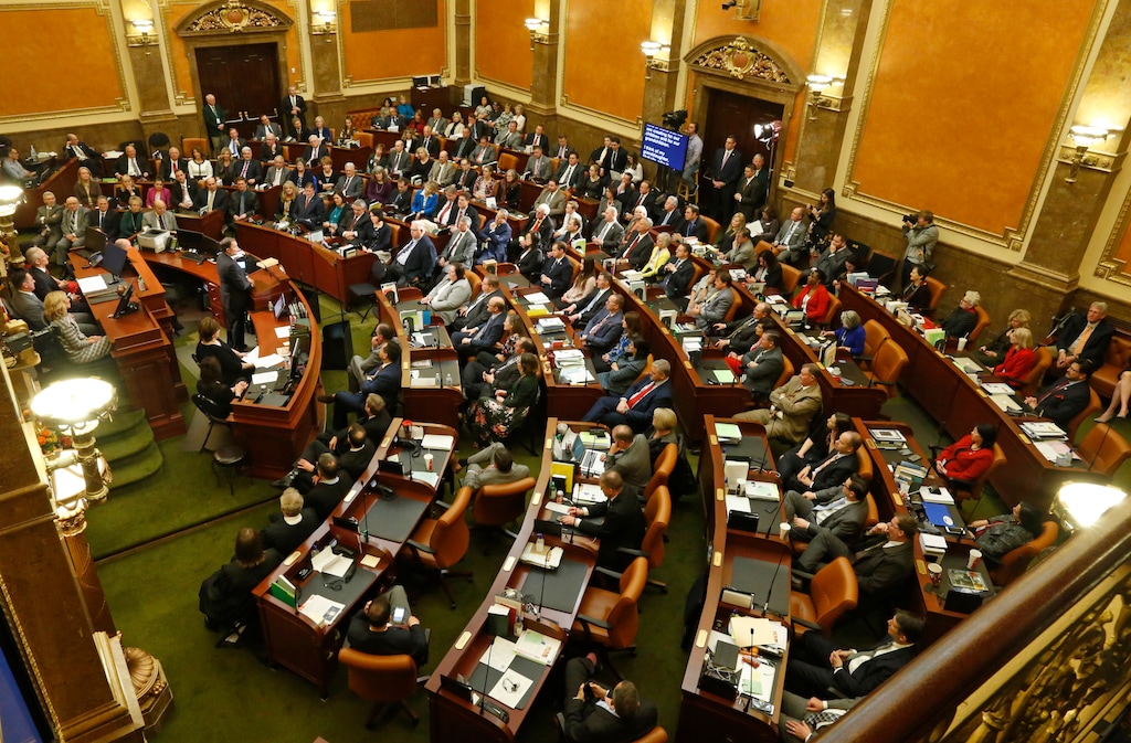 Utah Gov. Gary Herbert speaks before the Utah Legislature Wednesday, Jan. 24, 2018, in Salt Lake City. Herbert is using his annual State of the State speech to focus less on specific policies he'd like to see lawmakers tackle this year and instead giving them broad directives to take on big challenges. (AP Photo/Rick Bowmer)