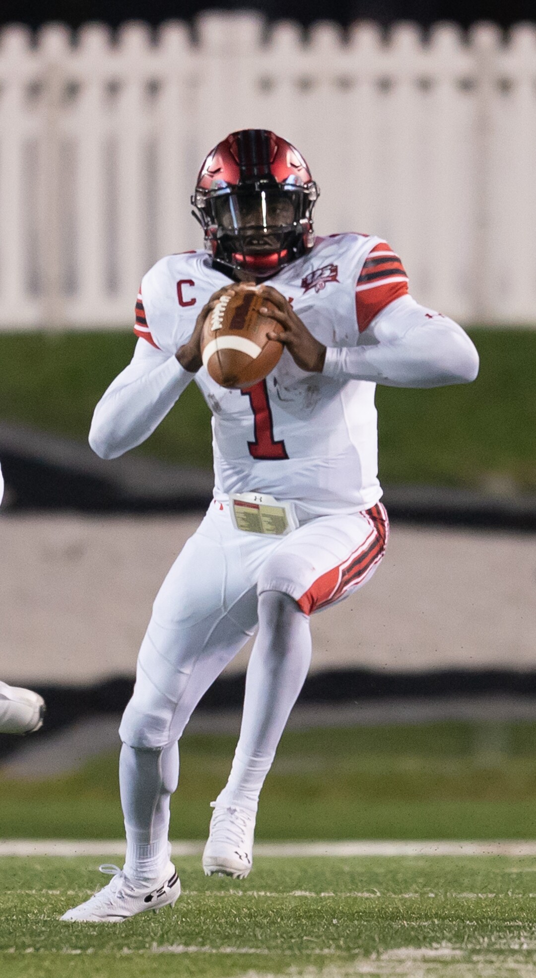 Utah Utes quarterback Tyler Huntley (1) looks downfield against the NIU Huskies during a college football game at Huskie Stadium in DeKalb, IL on Saturday, Sept. 8, 2018 (Sean King | for The Salt Lake Tribune)