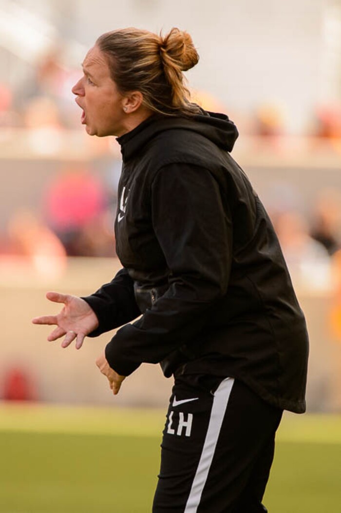 (Trent Nelson | The Salt Lake Tribune)  
Utah Royals FC hosts the Chicago Red Stars, at Rio Tinto Stadium in Sandy, Saturday April 14, 2018. Utah Royals head coach Laura Harvey.