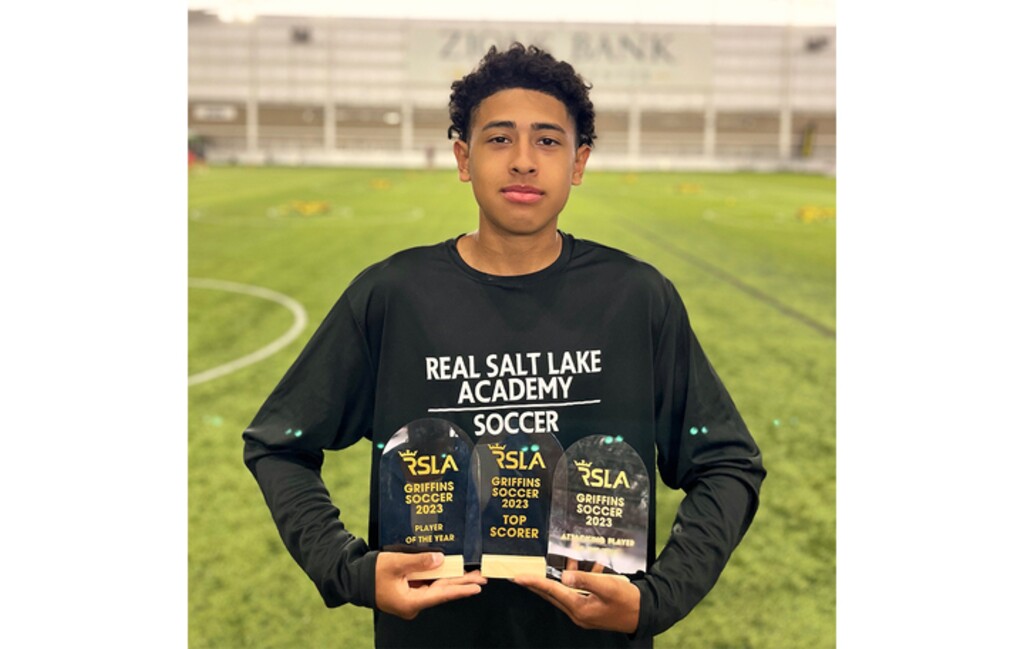 (Courtesy of Lorenzo Dennett) Angelo Dennett, sophomore at Salt Lake Academy High School, is making his presence known with the Griffins.