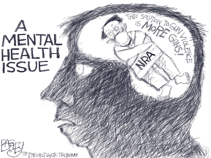 This Pat Bagley cartoon, titled “Crazy Talk” appears in The Salt Lake Tribune on Friday, Feb. 16, 2018.
