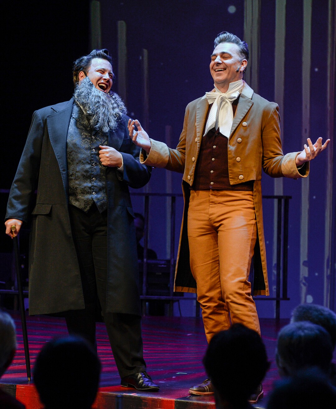 (Leah Hogsten  |  The Salt Lake Tribune) From left, Justin Ivie plays Brigham Young and Robert Scott Smith plays Joseph Smith in the 2019 production of Saturday's Voyeur by Salt Lake Acting Company, July 14, 2019.