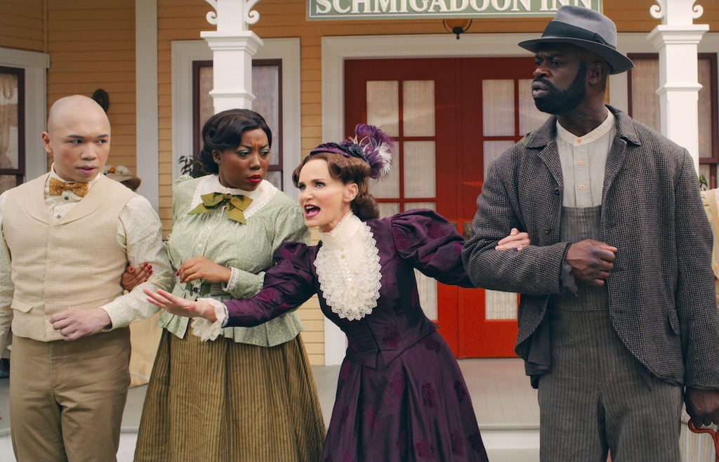 (Apple TV+) Kristin Chenoweth, center, stars as the villain in "Schmigadoon!"