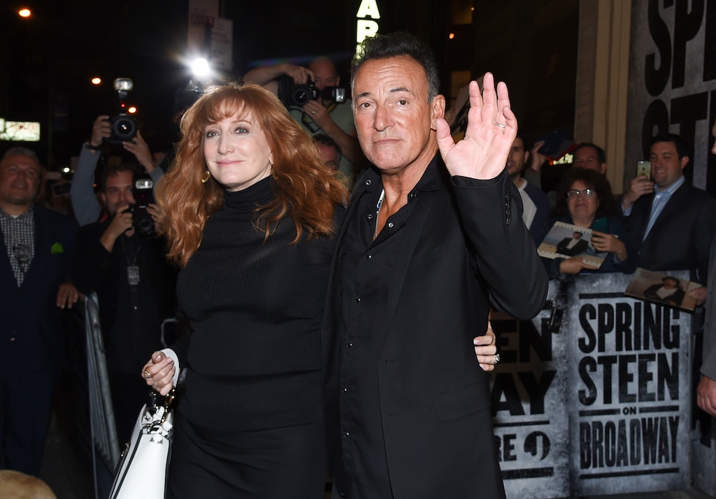 (Photo by Evan Agostini/Invision/AP, File) In this Oct. 12, 2017, file photo, musician Bruce Springsteen and his wife, Patti Scialfa, exit the stage door after the "Springsteen On Broadway" opening night performance at the Walter Kerr Theatre in New York.