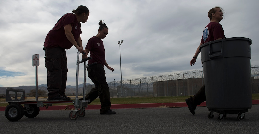 (Leah Hogsten  |  The Salt Lake Tribune) l-r  Only the most trusted inmates are selected to work at the cafe. Chonsey Leslie, Shacoy Saunders and Brittney Christensen are three of eight prison inmates who have clean records and no disciplinary actions during their time served inside prison. All of the cafe inmates must have been given a parole date to work there. Every Monday through Friday, a half-dozen or so Level 4 inmates file out of the Olympus Facility at the Utah State Prison to cook, bake and serve the public at the Serving Time Caf. The operation is part of Utah Department of Corrections Industries (UCI) and is aimed at helping inmates return to society.