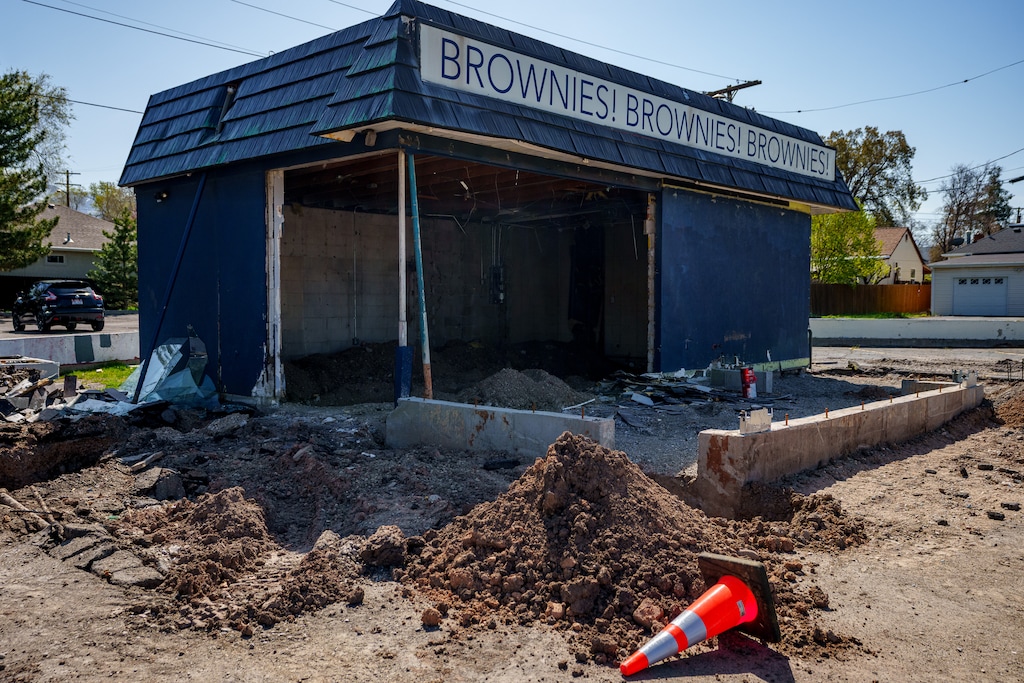 (Trent Nelson | The Salt Lake Tribune) The former Brownies! Brownies! Brownies! building in Salt Lake City on Wednesday, April 9, 2025. Hruska's Kolaches, a bakery with five locations along the Wasatch Front, is planning to move its Sugar House location into the building sometime this year.