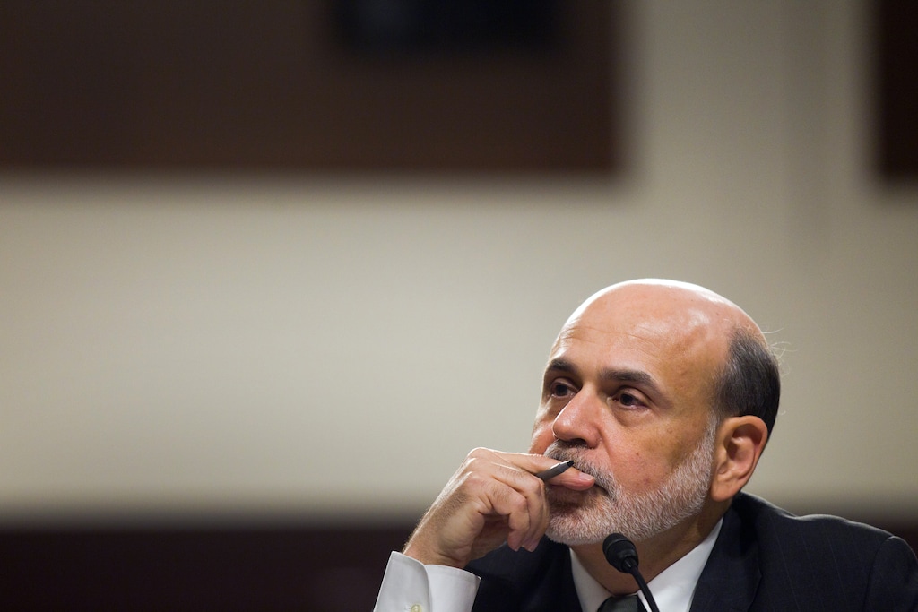 (Stephen Crowley | The New York Times)
Ben Bernanke, then chairman of the Federal Reserve's board of governors, appears before the Senate Banking Committee in Washington on July 17, 2012. The Nobel Memorial Prize in Economic Sciences was awarded on Monday, Oct. 10, 2022, to Bernanke and two other academics for their research into banks and financial crises.