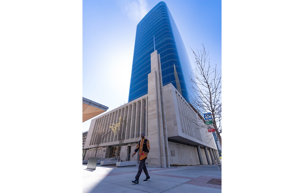 (Francisco Kjolseth | The Salt Lake Tribune) A stake center of The Church of Jesus Christ of Latter-day Saints in downtown Salt Lake City in 2022. A blogger has pointed to a list of how one can tell if a stake is "liberal."