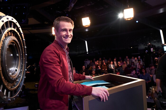 (Photo courtesy of truTV) Host Michael Torpey on the set of "Paid Off."