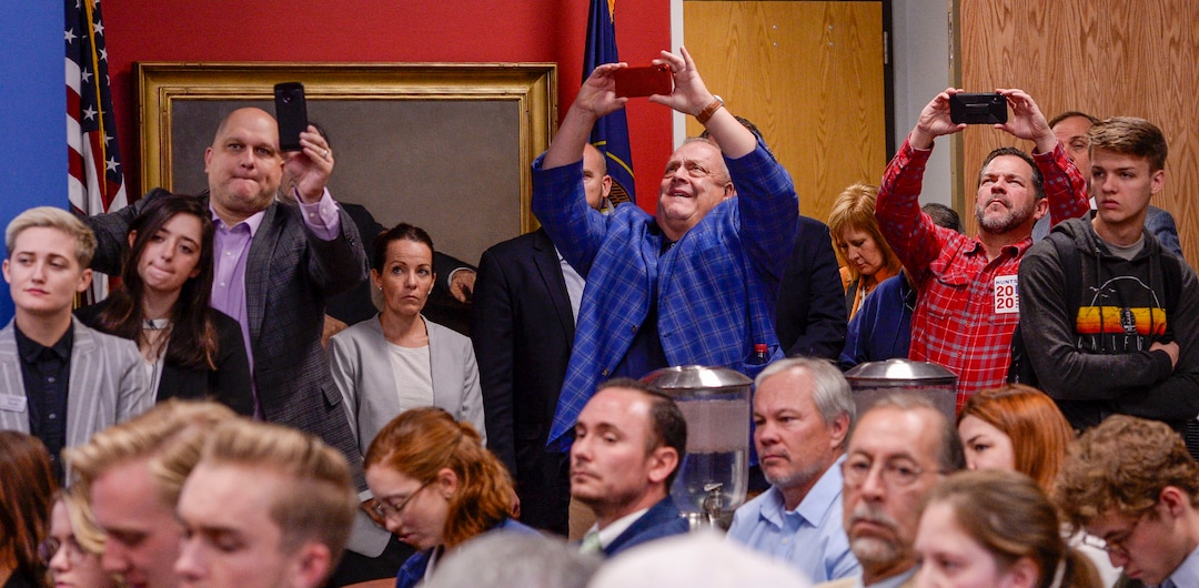 (Leah Hogsten  |  The Salt Lake Tribune) Former two-term Gov. Jon Huntsman, 59, who announced his bid for governor, Nov. 14, 2019 gets his picture taken at the Michael O. Leavitt Center for Politics and Public Service at Southern Utah University in Cedar City on Thursday.