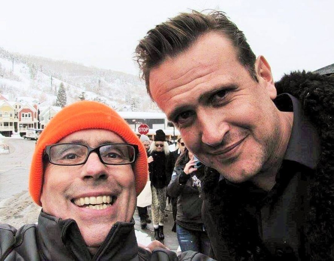 Stuart Graves with Jason Segel.