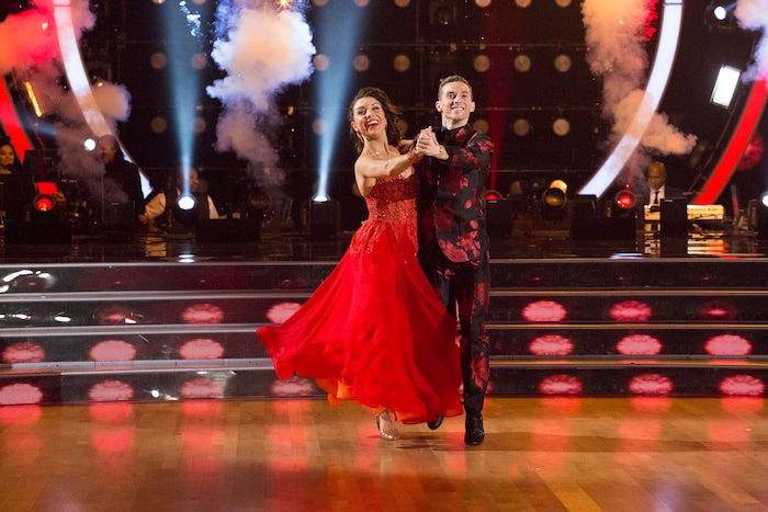 (Photo: Kelsey McNeal/ABC) Jenna Johnson and Adam Rippon compete on “Dancing with the Stars.”