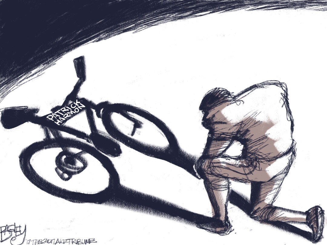 (Pat Bagley | The Salt Lake Tribune) This Pat Bagley cartoon, titled "Taking a Knee in SLC," appears in The Salt Lake Tribune on Thursday, Oct. 12, 2017.