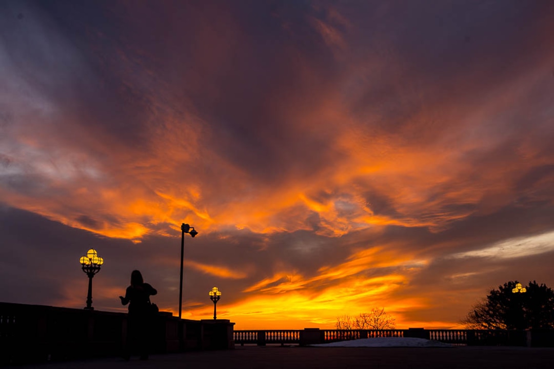 (Trent Nelson | The Salt Lake Tribune)  The sun sets, viewed from the Utah capitol in Salt Lake City, Thursday March 8, 2018.