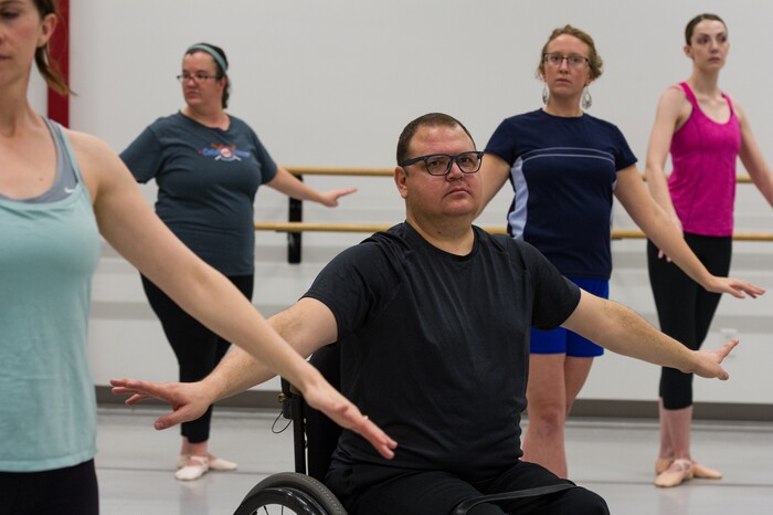 (Alex Gallivan  |  Special to the Tribune)  Mark Love says the adult ballet class is therapeutic. It's offered through the Ballet West Academy in Salt Lake City.