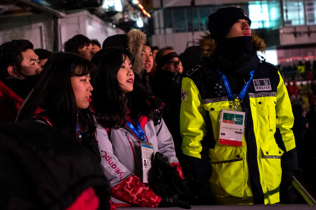 (Chris Detrick  |  The Salt Lake Tribune)  Spectators watch during the Pyeongchang 2018 Winter Olympics opening ceremony at Olympic Stadium Friday, February 9, 2018.  