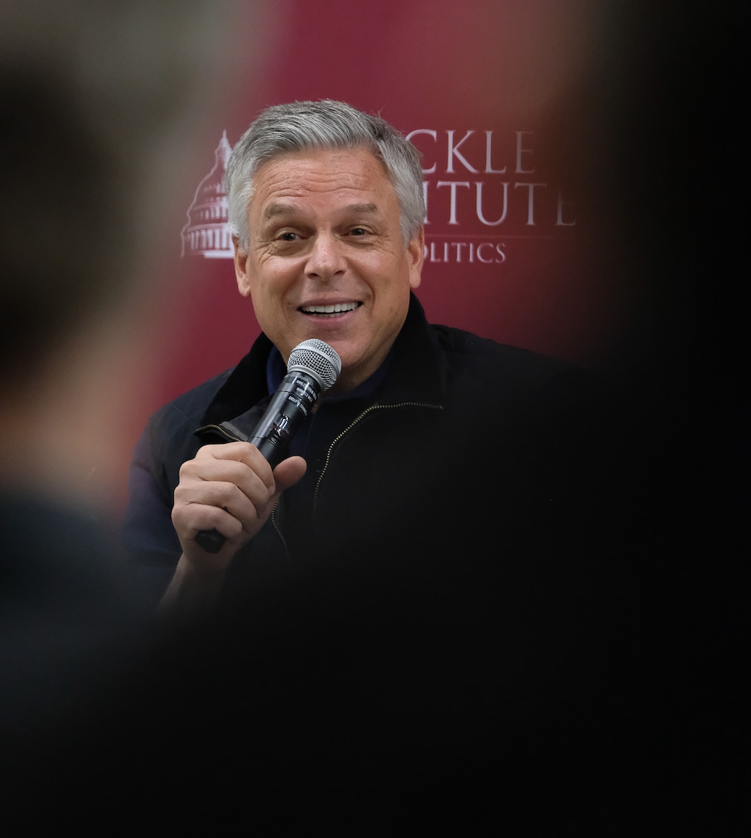 (Francisco Kjolseth  |  The Salt Lake Tribune)  Former Utah Governor and Ambassador Jon Huntsman speaks at the Hinckley Institute of Politics on the University of Utah campus on Thursday, Dec. 5, 2019, to discuss his long career in public service spanning from Utah's Governor's Mansion to Chinese and Russian ambassadorships and examine the increasing significance Utah plays in our globalized world.
